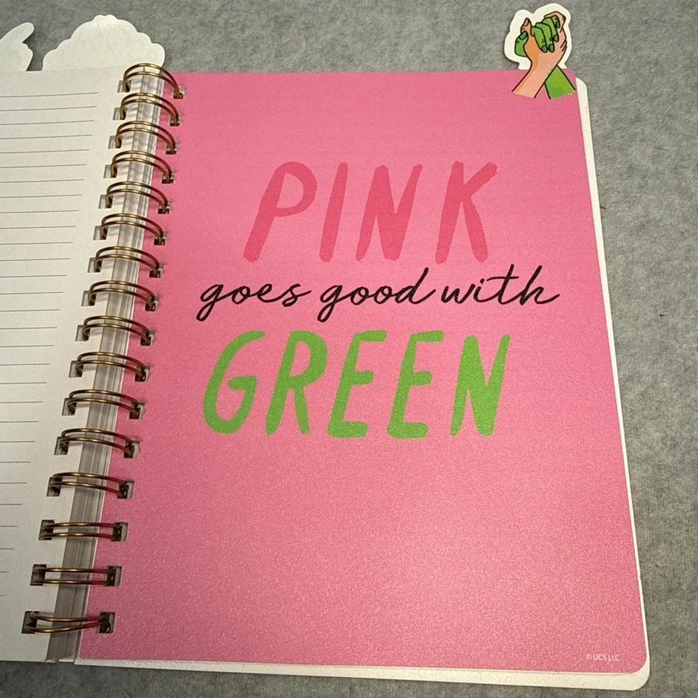 Universal Studios Wicked Glinda Spiral Notebook Tabs Journal Pink 6x9